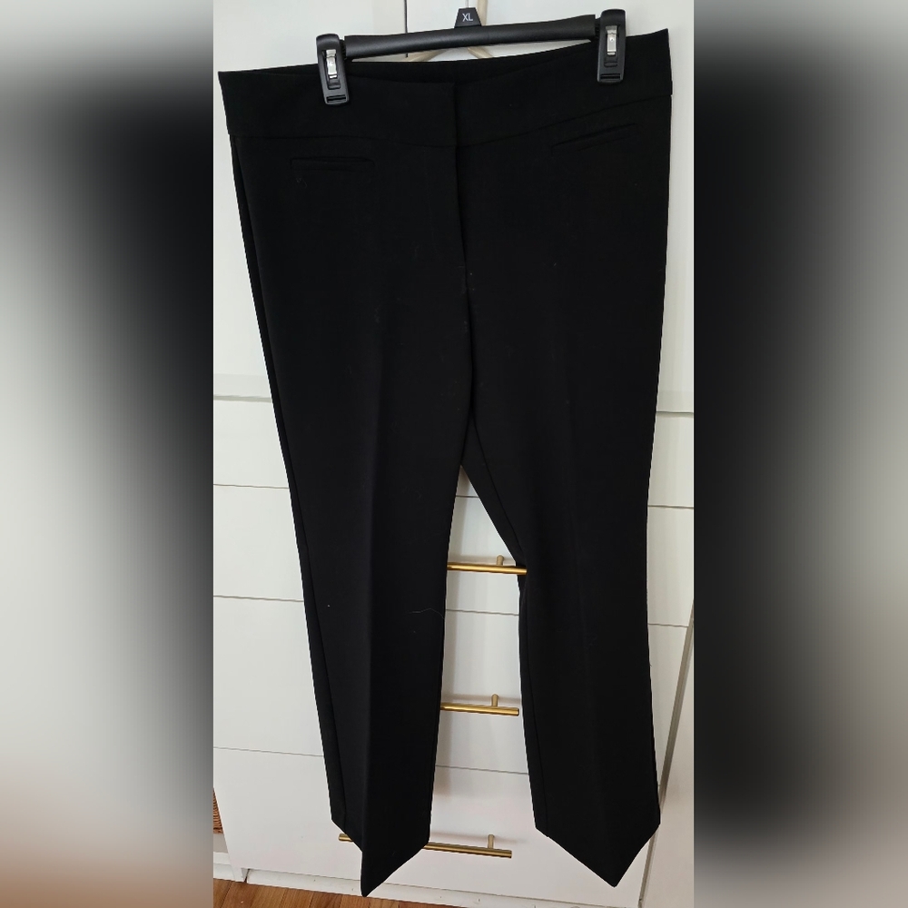 Ann Taylor Modern Cut Flare Leg Black Trouser Size 12